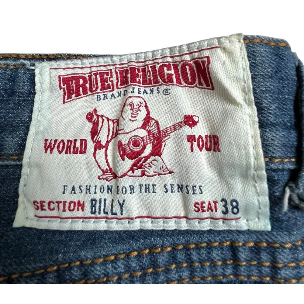 True Religion Mens 38X31 Billy Bootcut Flap Pocket‎ Relaxed Jeans Thick Stitch